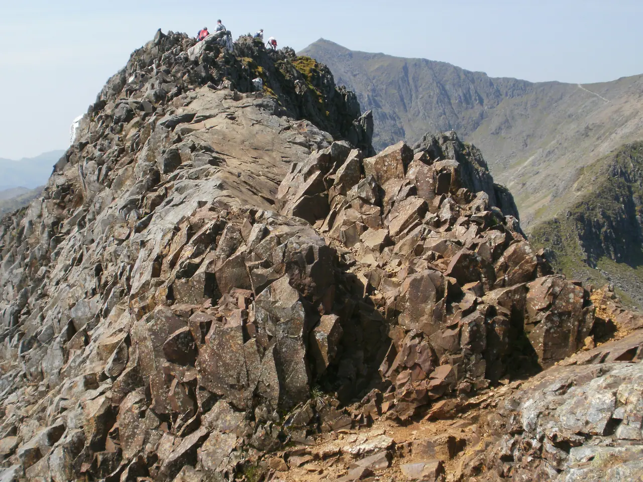 A wider section of the Crib Goch ridge