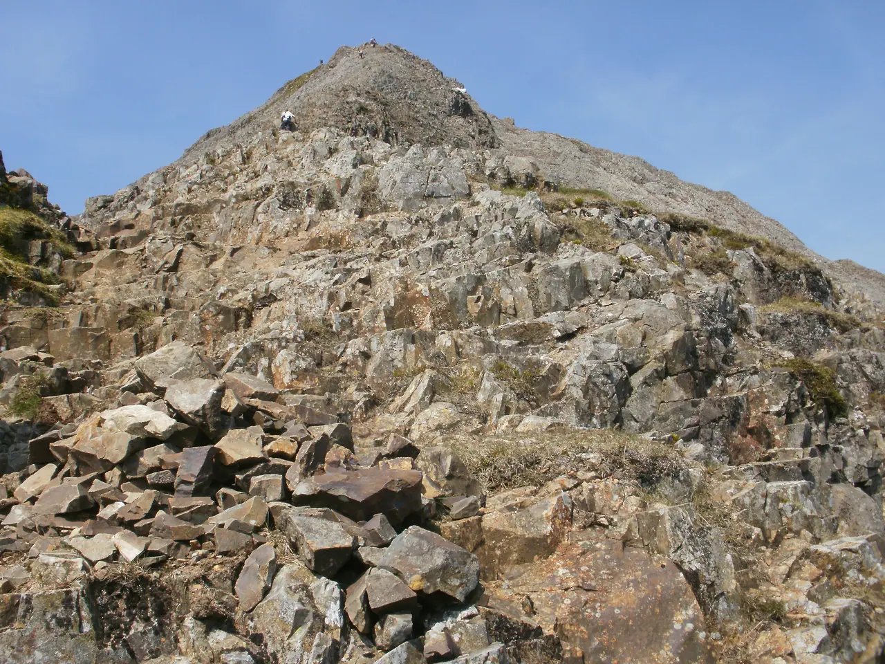 Climbing up Crib Goch
