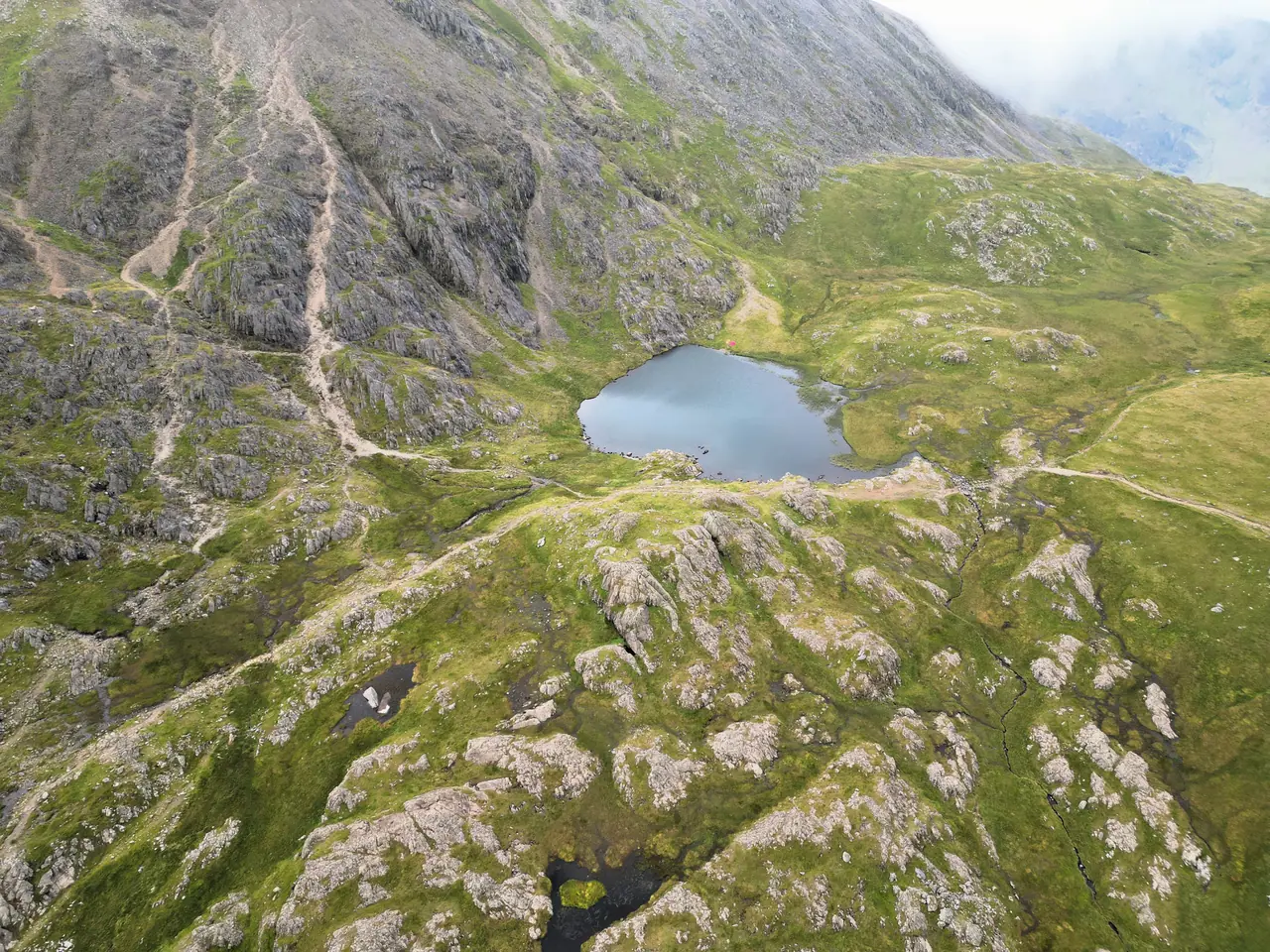 Llyn y Cŵn, above Cwm Idwal near Twll Du (Devil's Kitchen)